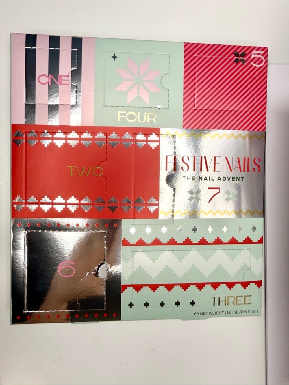 Festive Nails The Nail Advent - Multi Color Holiday Nail Set-Open Box